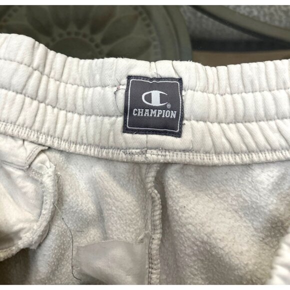 Champion Men's XL White Fleece Sweatpants with Elastic Waist & Pockets - Picture 3 of 7
